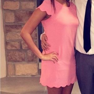 Pink scallop edge dress